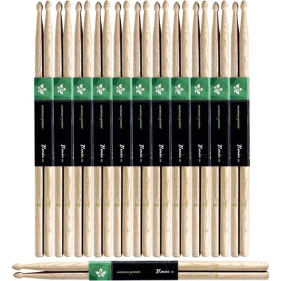 Stagg 12-Pair American Hickory Drum Sticks Wood Tip 5B