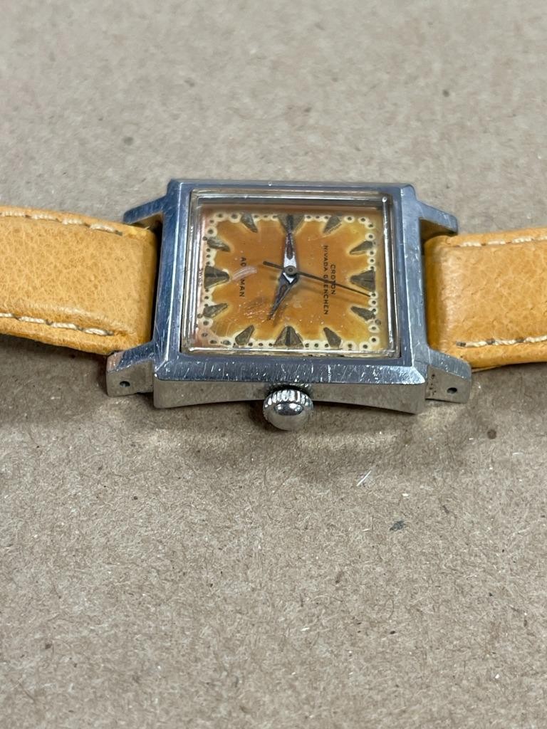 VINTAGE CROTON NIVADA GRENCHEN AQUAMAN TANK TROPICAL DIAL 27.5mm