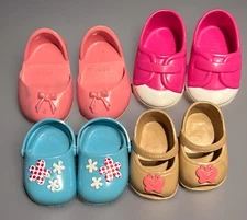 Misc Lot 4 Pairs Doll Shoes Baby Alive American Girl Our generation Fisher Price