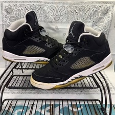 Air Jordan Retro 5 GS Oreo 7Y/Womans 8.5 Moonlight Black/White 440888-035