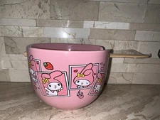 Sanrio My Melody 5” Ramen Noodle Bowl Set with Chopsticks – Cute Pink Gift