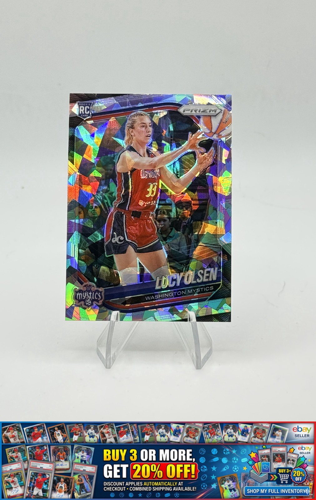2025 Panini Prizm WNBA Lucy Olsen #104 Ice Prizms Washington Mystics