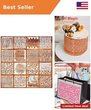 Geometric Stencils for Painting, 16 Pcs 6 Inch for Wood Furniture Floor