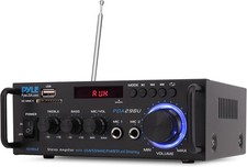 Pyle 200W Wireless Bluetooth Stereo Power Amplifier - Dual Channel Audio Receive