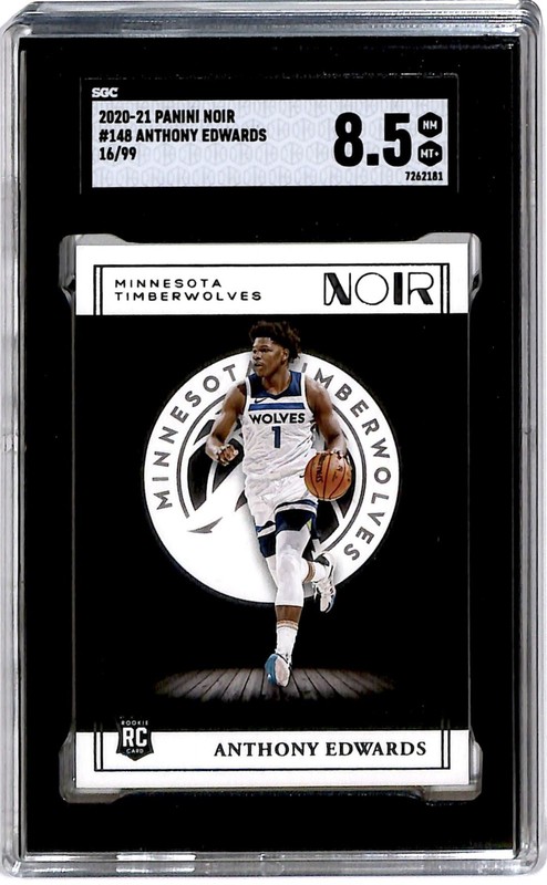 2020-21 Noir Rookie Association Edition 16/99 Anthony Edwards #148 SGC 8.5 BB2