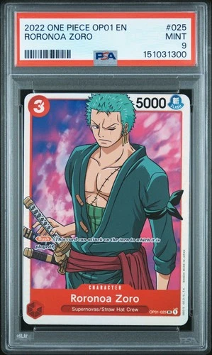 2022 ONE PIECE OP01-ROMANCE DAWN #025 RORONOA ZORO PSA 9