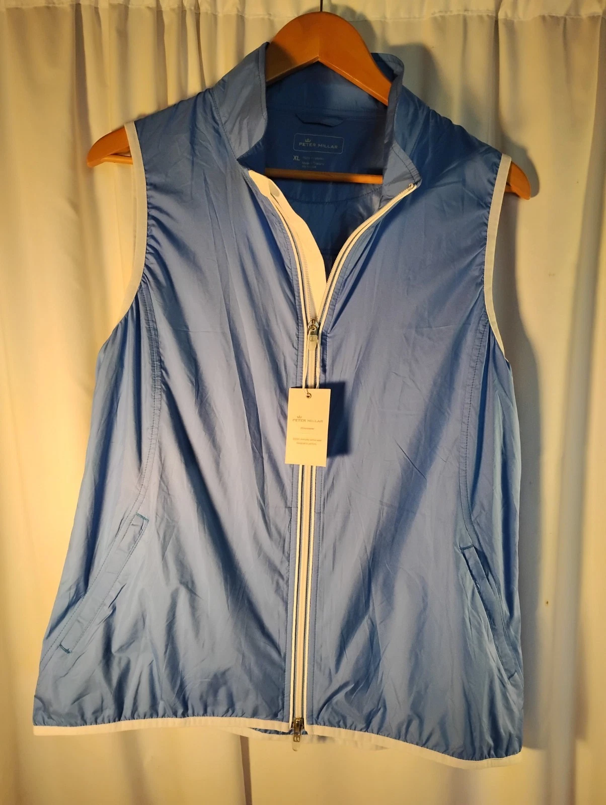 Peter Millar Women's Vest Wind & Water Resistant Blue Full Zip MSRP $129 Active