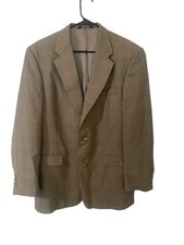 Vintage Burberry s Brown Wool Windowpane Plaid Men s 42R Regular Blazer Academia