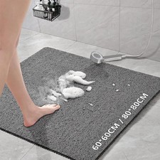 Loofah Shower Mat for Inside Shower Non-Slip Anti Mould PVC Bath Mat Quick Dry