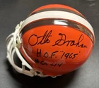 Otto Graham signed football mini helmet HOF 1965 Inscription NO COA