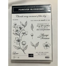 Stampin Up Forever Blossoms Cling Stamp Set and Dies Crafting Scrapbooking