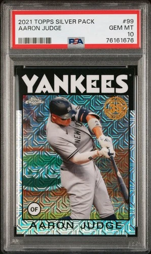 2021 AARON JUDGE TOPPS SILVER PACK 1986  #99 GEM MT PSA 10