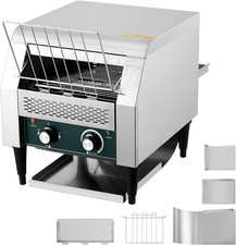 Commercial Toaster Conveyor, 300 Slices/H, 1800W, 7 Temperature Settings,With Ti