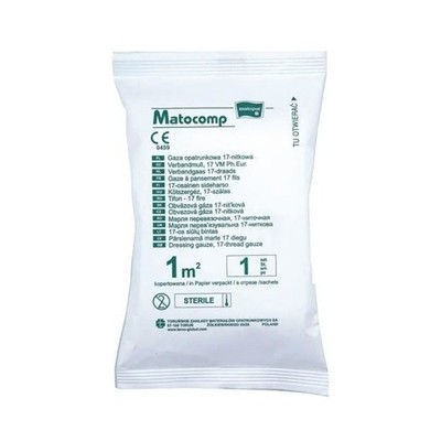 Garza sterile per medicazione Matocomp a 17 fili, 1 m², 1 pz.