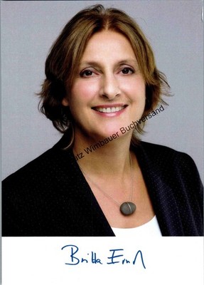 Autogrammkarte Britta Ernst Landesministerin / Ehefrau des Bundeskanzlers Ernst,