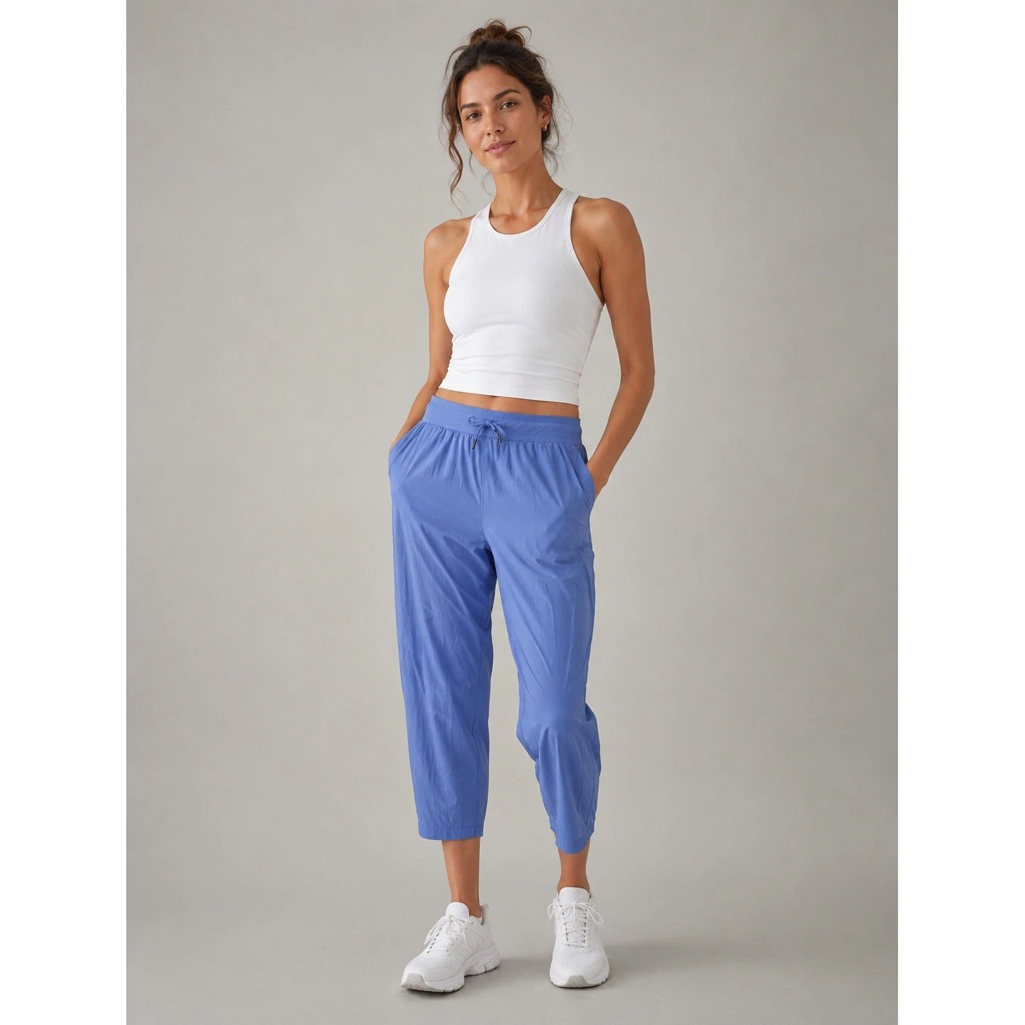 Sweaty Betty Swift Running Trousers Blue Tapered Athletic Pants Womens Size 8