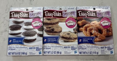 Easy Bake Ultimate Oven Mini Whoopie Pies, Pretzel Dippers Choc Chip Cookies New