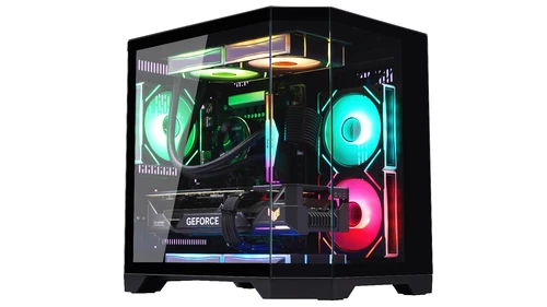 Aquarium PC Gamer Gehäuse Glas Midi Tower Micro-ATX ITX Dreamer + 3 Lüfter Black