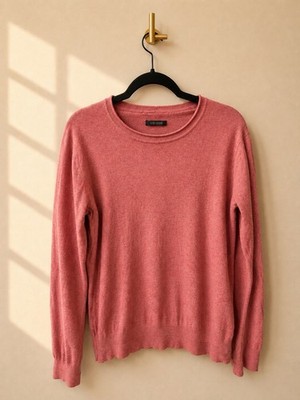 Armani Exchange Pink Cotton Cashmere Knit Crewneck Pullover Logo 2014