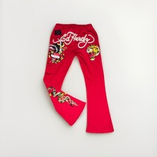 NEW Ed By Ed Hardy Designs Red Tiger Bootcut Fleece Sweatpants Men s Size M