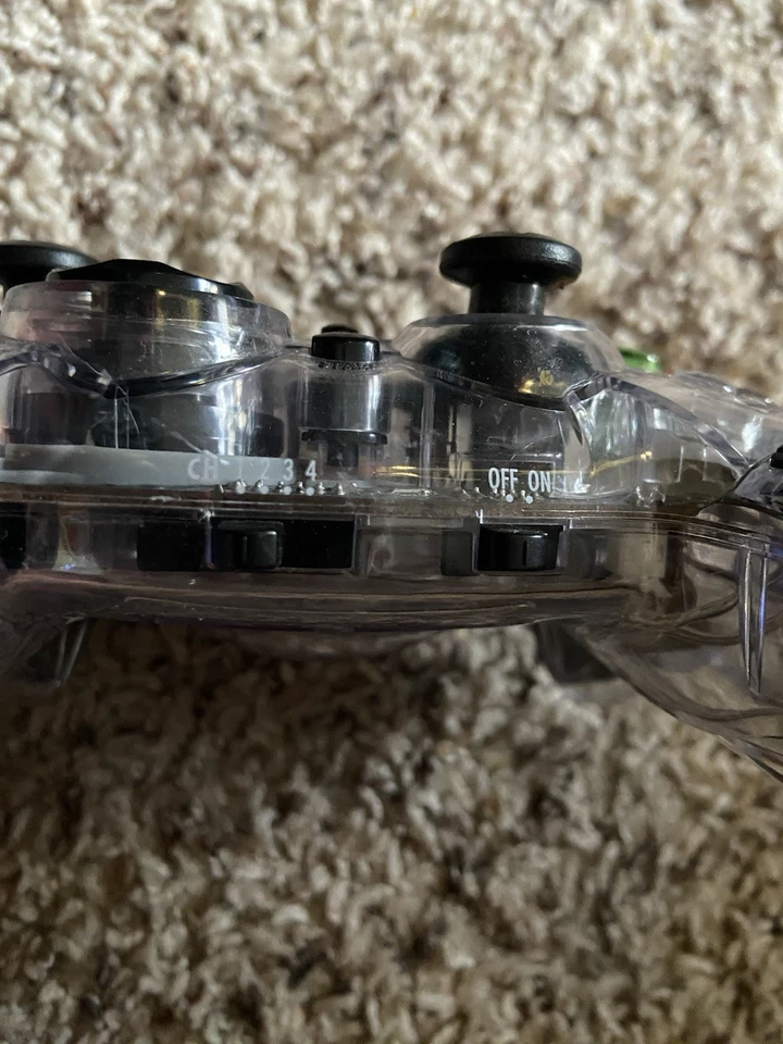 Controle Xbox sem fio Clear Pelican Blade testado e funciona controle retrô - Imagem 3 de 4