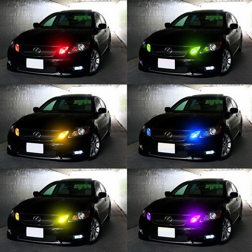 2pcs RGB LED Multi Color Headlight Fog Driving Lights DRL Bulb APP Phone Control - Picture 14 of 21