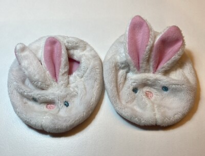 Build A Bear Workshop White Bunny Kaninchen Hausschuhe rosa flauschig Nachtwäsche Schlaf