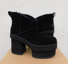 UGG BLACK CLASSIC NEW HEIGHTS 3" PLATFORM MINI BOOTS, WOMEN US 8.5/ EUR 39.5 NEW
