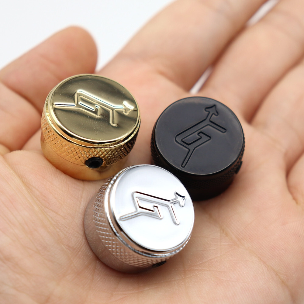 4pcs Steel Stainless Gretsch “G” Logo Knob With Arrow Control for