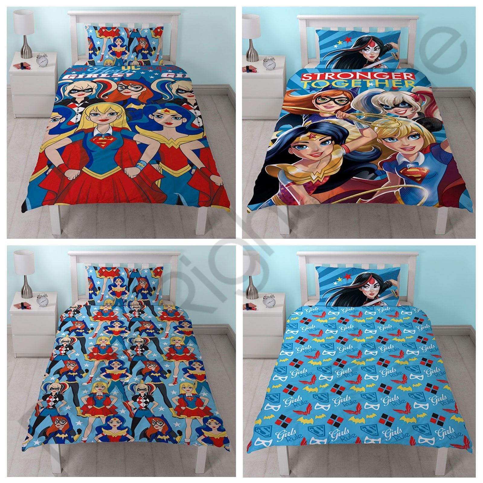 DC SUPER HERO GIRLS DUVET COVERS - SINGLE BEDDING KIDS BLUE | eBay