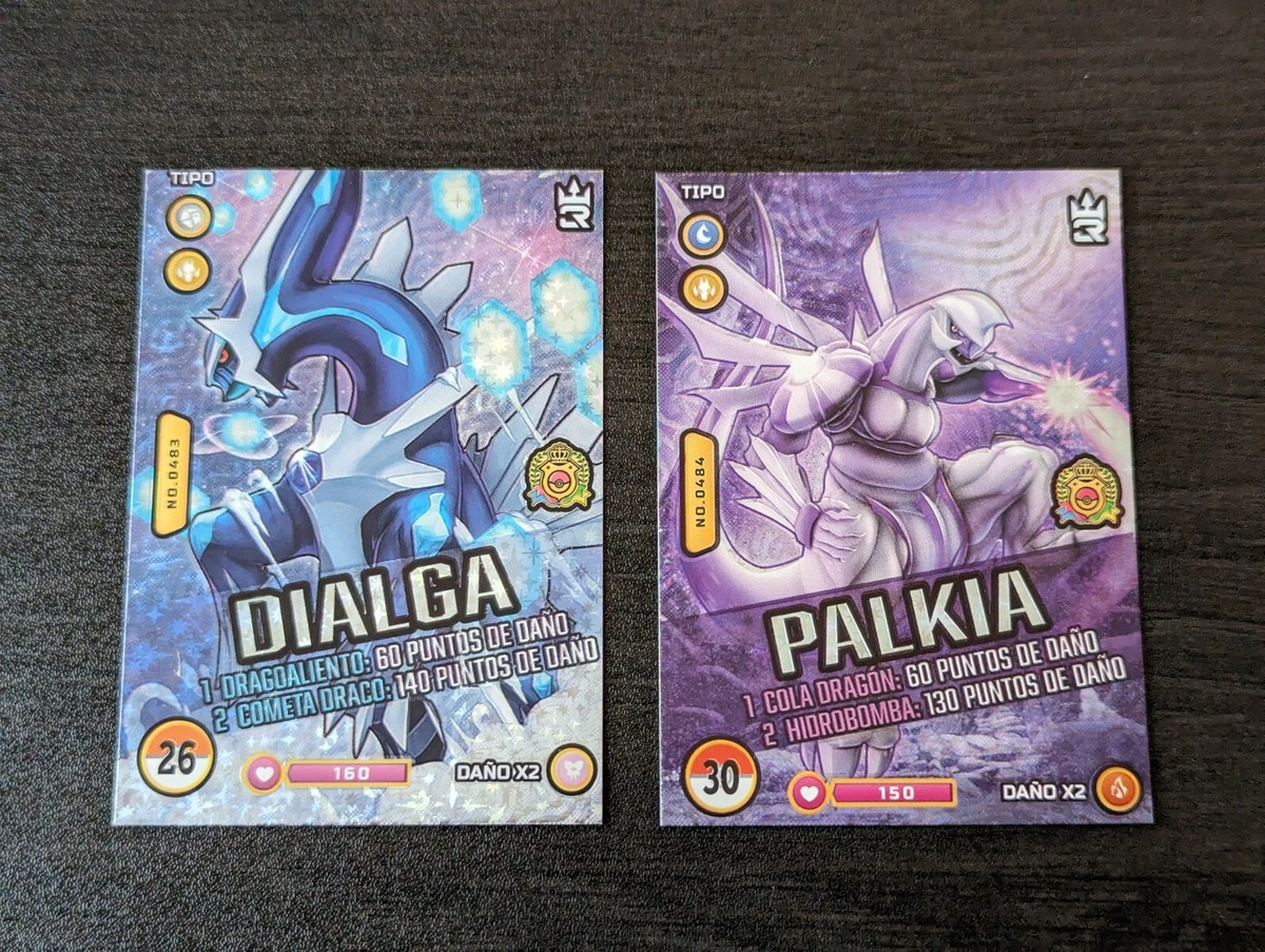 Pokemon Dialga and Palkia #26 #30 tournament game card (Spanish