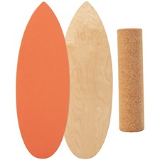 Balanceboard in Legno Balance Board Equilibrante per Casa con Rullo in Sughero
