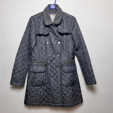 Vince Camuto Quilted Jacket Womens Size 6 Black Lightweight Mid Length