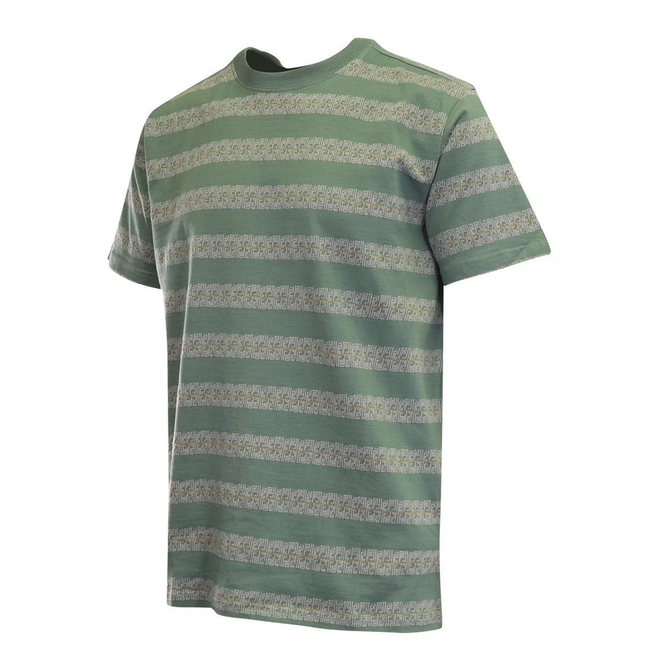 Element Men's T-Shirt Green Pink Orange Lines Striped Crew Neck S/S (S07) - Image 2 of 4