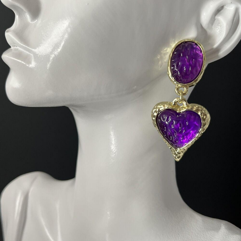 KIRZAX - 4 Paires De Fermoirs En Silicone Pour Boucles D'oreilles Lourdes - Forme Cœur - Ajustables, Hypoallergéniques - Pour Femmes