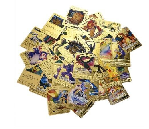 Compra online de 54 peças de cartas douradas pokemon letras