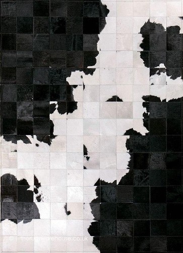 Eleganter Patchwork-Teppich aus Rindsleder - Authentischer Lederteppich - Stilvolle Wohnkultur - Bild 2 von 6
