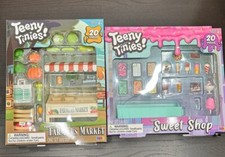 Teeny Tinies TEENY SWEET SHOP  FARMER  S MARKET Food Playset Miniatures BUNDLE