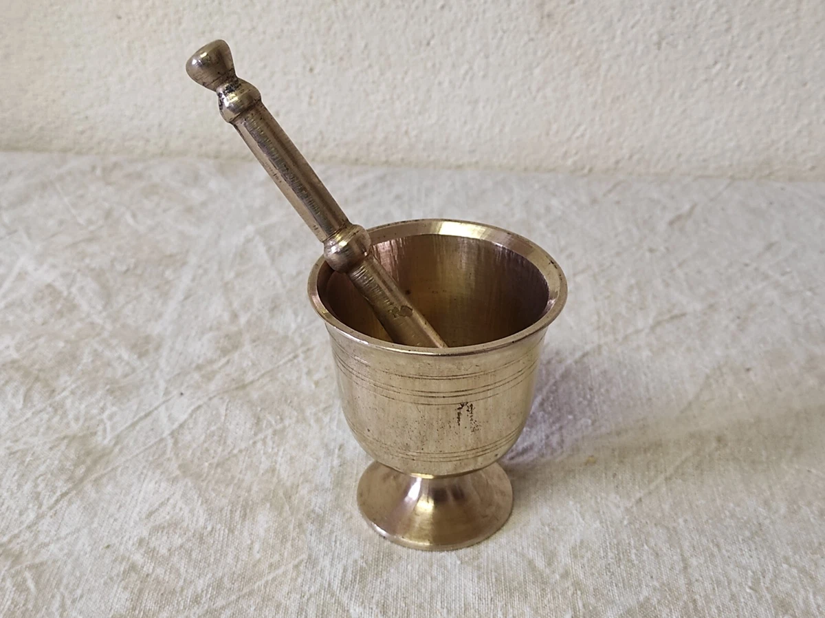 Ancien Mortier Et Pilon En Onyx Beige – Pierre Naturelle Faite Main – Vintage Années 1920-1940
