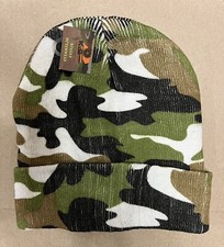 KTS Knit Beanie Winter Hat Green Brown Black White Adult Cap NWT