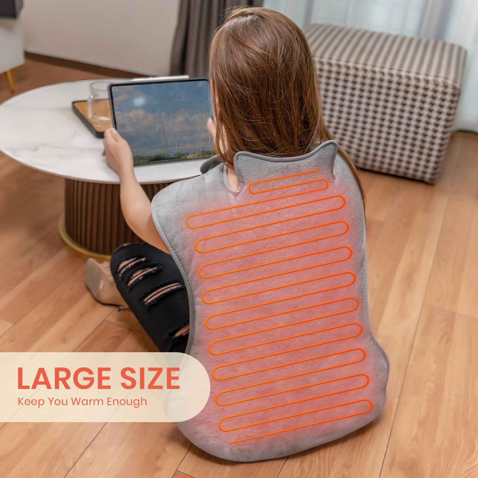 Electric Heat Wrap Heating Pad Neck Shoulder Back Warmer Pain Relief