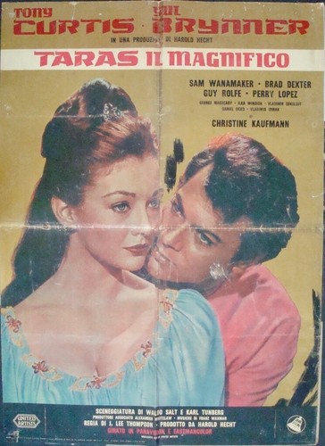 TARAS BULBA Italian 1F movie poster TONY CURTIS YUL BRYNNER 1962 RARE