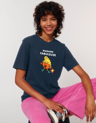 Women's Short Sleeve T-Shirt MADAME FABULEUSE Navy Blue