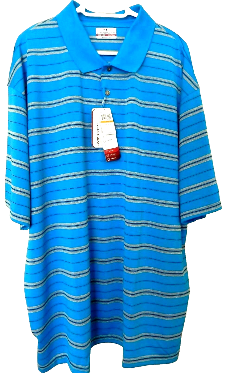 GRAND SLAM Air Flow Dri Flow Polo/Golf Shirt-4XB, sky blue multi