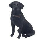 Sitting Black Labrador Ornament Gift Dog Lovers Resin Statue Height 18cm