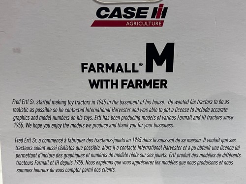 Farmall M Tractor w Farmer Driver 75 Anniversary NIP 1/64 Scale by Ertl - Picture 12 of 12