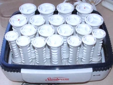 SUNBEAM 20 METAL LINE, DEEP RIBBED HOT ROLLERS CURLERS tall posts CLIPS, PAGEANT