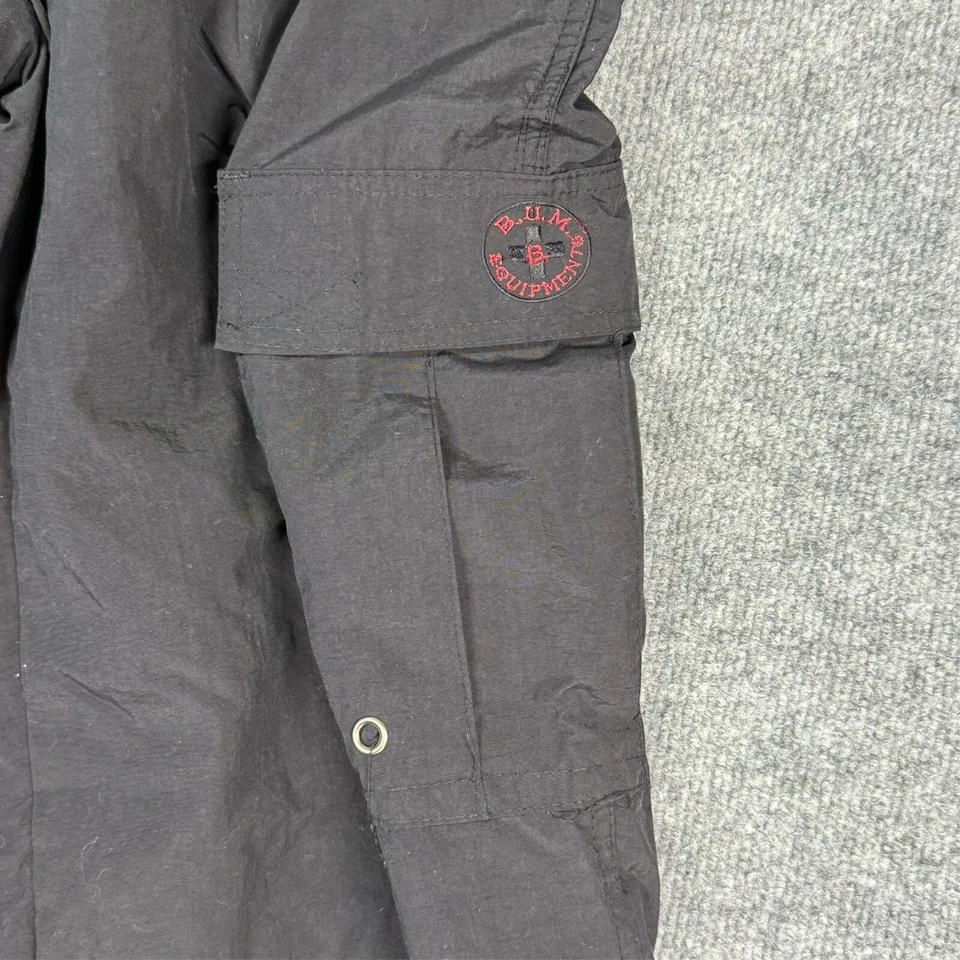 Vintage B.U.M. Equipment 90’s Men’s Cargo Joggers Black Lined Small EUC - Image 3 of 4