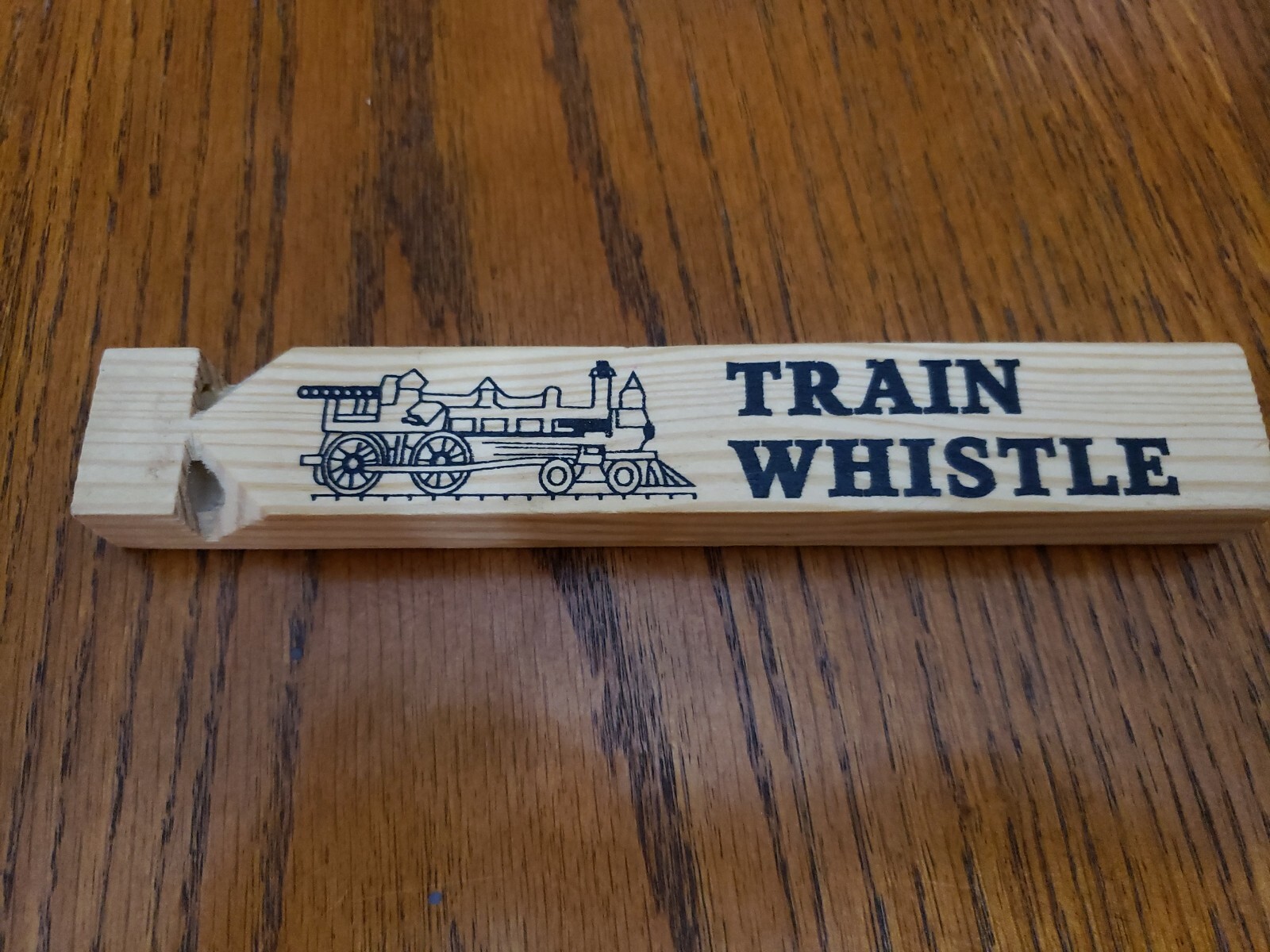 WOODEN TOY TRAIN WHISTLES 6.75" WOOD RAILROAD CHOO CHOO