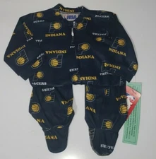 NWT SIZE 12 MONTH Indiana Pacers Basketball Coverall Zip Up Footed Sleeper
